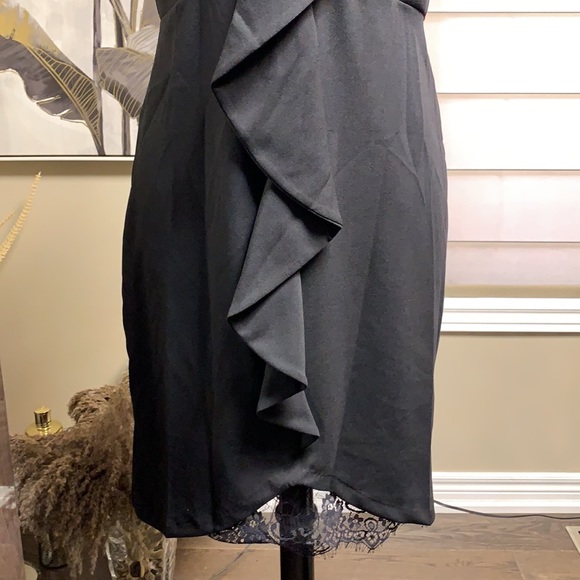 Black Ruffle Mini Dress - Picture 5 of 13